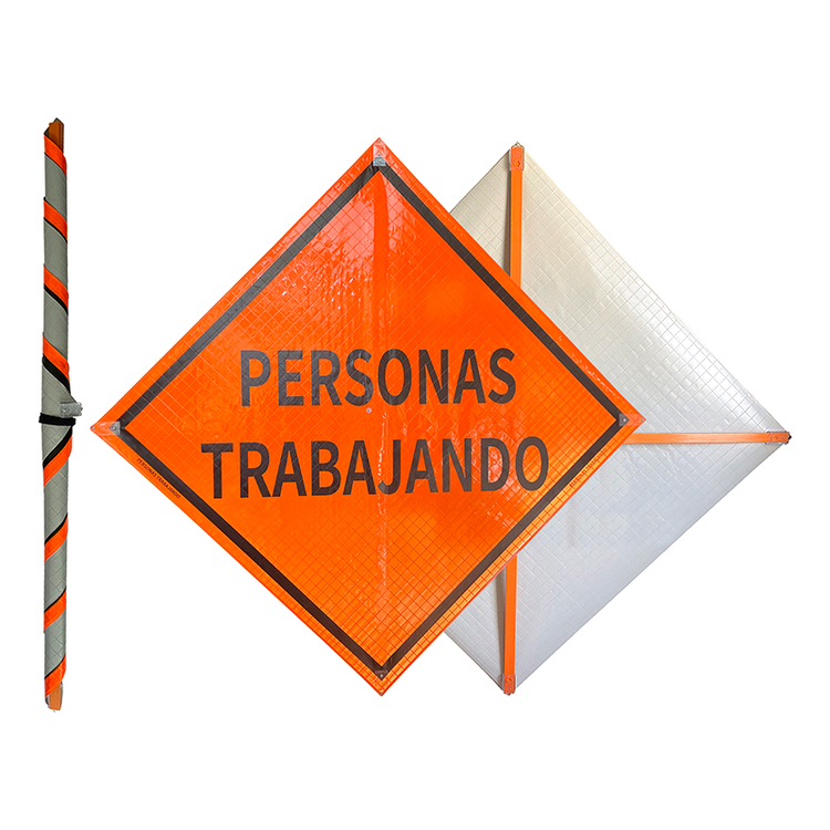 36'' 48'' Detour Ahead Reflective Roll Up Traffic Sign - 
